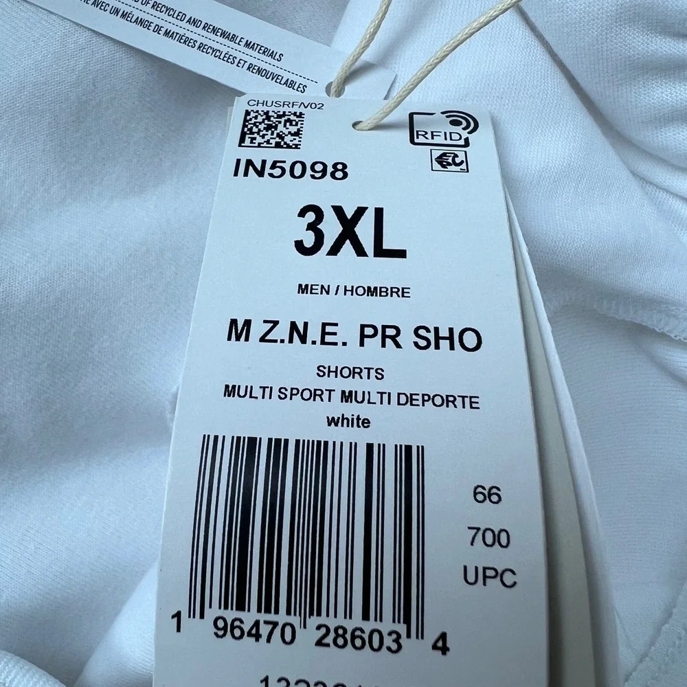 Adidas M ZNE Premium Shorts White Mens Size 3XL IN5098 Multi Sport Athletic New